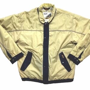 Vintage Jacket Mens Large Tan Windbreaker Staff Wilson Goretex Full Zip Bomber